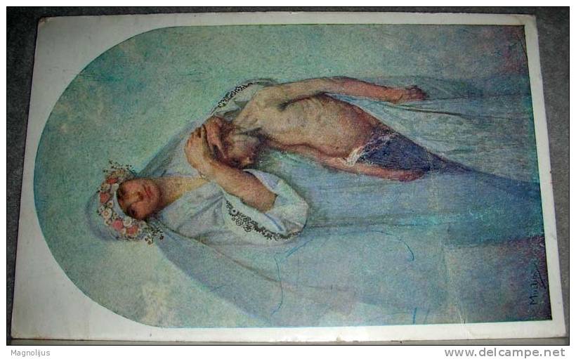 R!R! Red Cross,Czech Heart,Official Card,Art,Painting,Signatured,Alphonse Mucha,vintage Postcard - Mucha, Alphonse