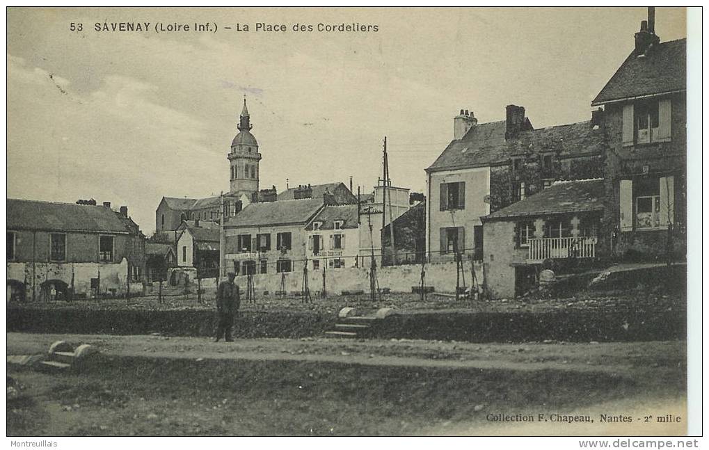 SAVENAY, (44) La Place Des Cordeliers, De 1916, Non Timbrée Mais écrite, N° 53 - Savenay