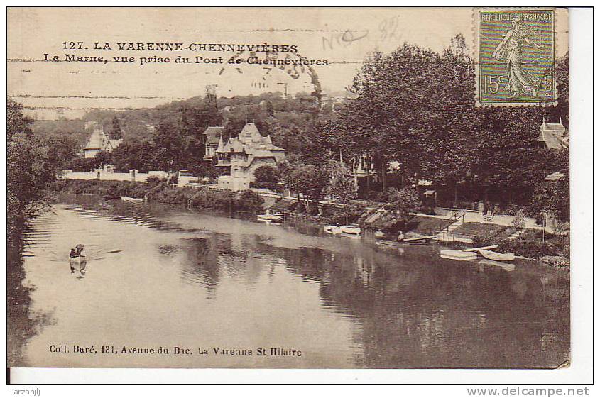 CPA De La Varenne Chennevières (Val De Marne 94): La Marne, Vue Prise Du Pont De Chennevières - Chennevieres Sur Marne
