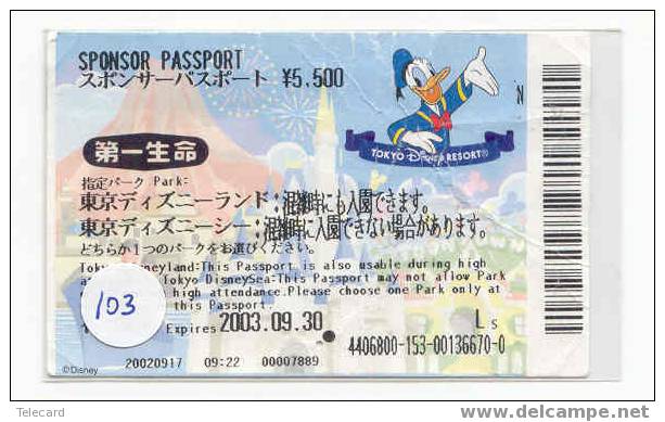 Disney Op Passport Entreecard TOKYO DISNEYLAND Sponsor Child Passport (103) - Disney