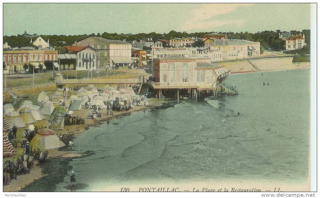 PONTAILLAC, La Plage Et La Restauration, N° 130, Voyagée, Sans Timbre - Pont-l'Abbé-d'Arnoult