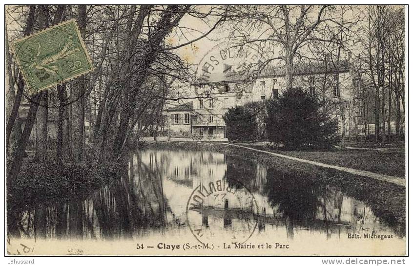 Carte Postale Ancienne Claye Souilly - La Mairie Et Le Parc - Claye Souilly