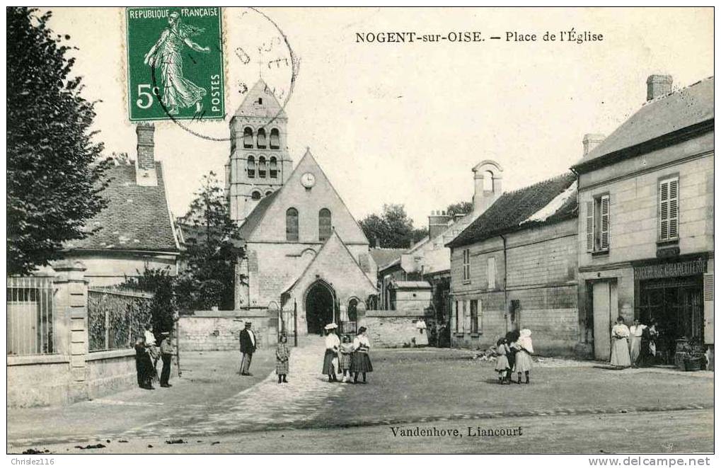 60 NOGENT SUR OISE Place De L'Eglise  TOP  1913 - Nogent Sur Oise