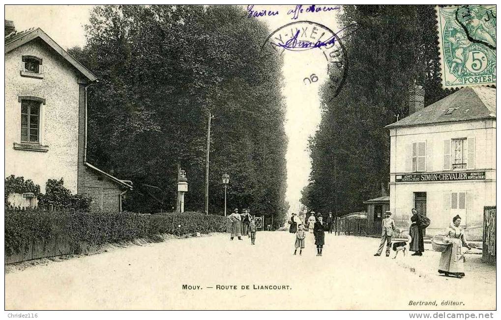 60 MOUY Route De Liancourt  TOP Animation  Précurseur  1906 - Mouy