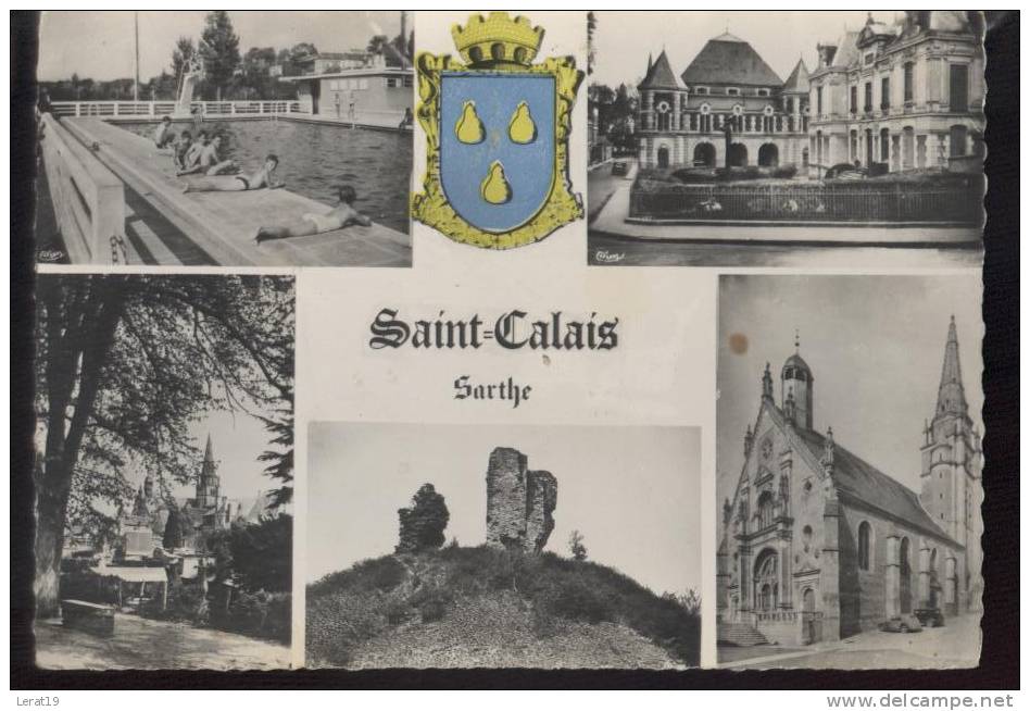 72...SAINT CALAIS..5VUES....CPSM......ECRITE..‹(•¿•)› - Saint Calais