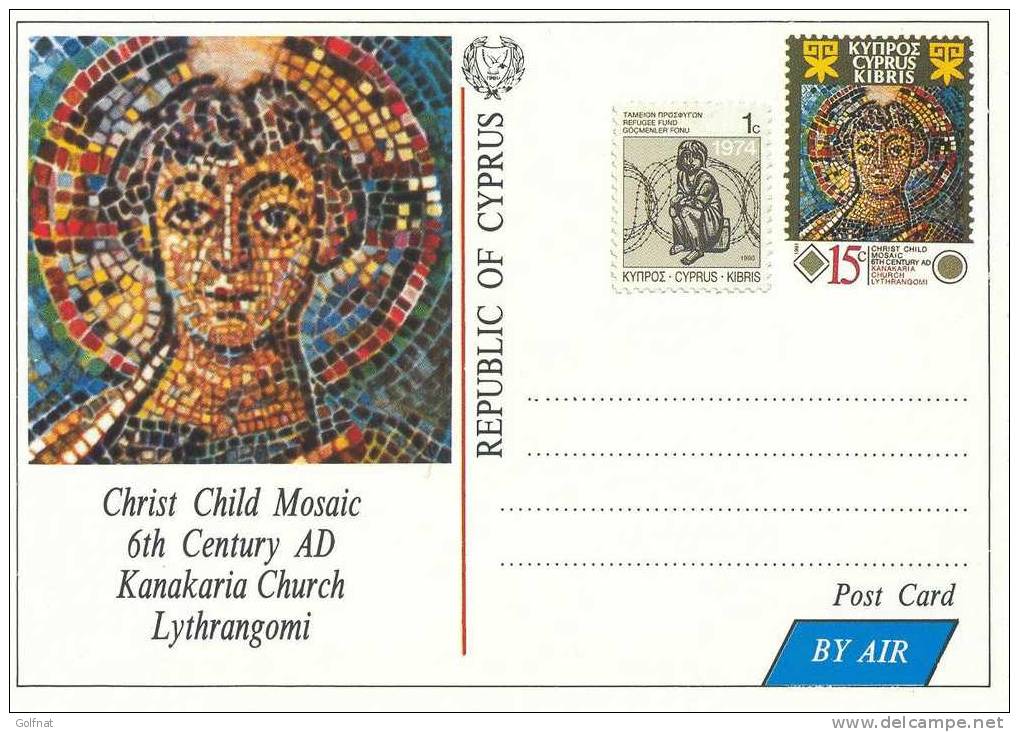 1990 Entier Postal De Chypre Céramique, Christ - Glas & Fenster