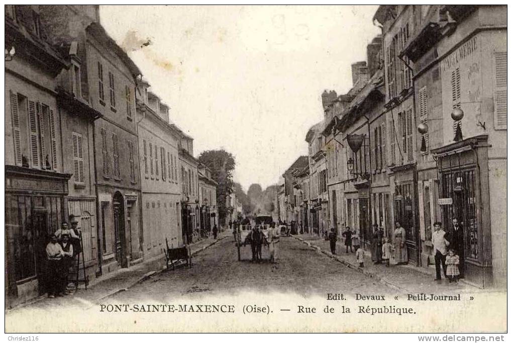 60 PONT STE MAXENCE Rue De La République  TOP  Animation  1916 - Pont Sainte Maxence