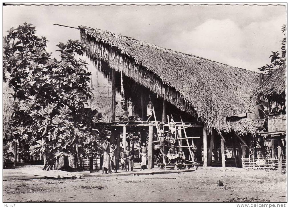 CPSM - PAPOUASIE-Maisons En Forme De Gueule De Crocodile Ouverte ( Côté Sud).animée. - Papouasie-Nouvelle-Guinée