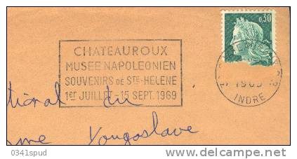 1969 36 France Chateauroux  Napoléon  Ste Helene Sur Lettre éntiere - Napoléon