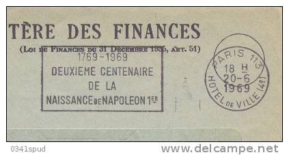 1969 France 75  Paris 113  Napoléon 1er Sur Lettre - Napoleon