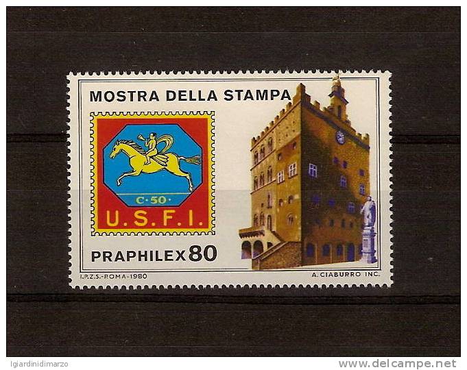 ITALIA - ERINNOFILIA - 1980 - VIGNETTA PRO PRAPHILEX 80 - NUOVA CON GOMMA S.T.L. - IN OTTIME CONDIZIONI - DC1245. - Cinderellas