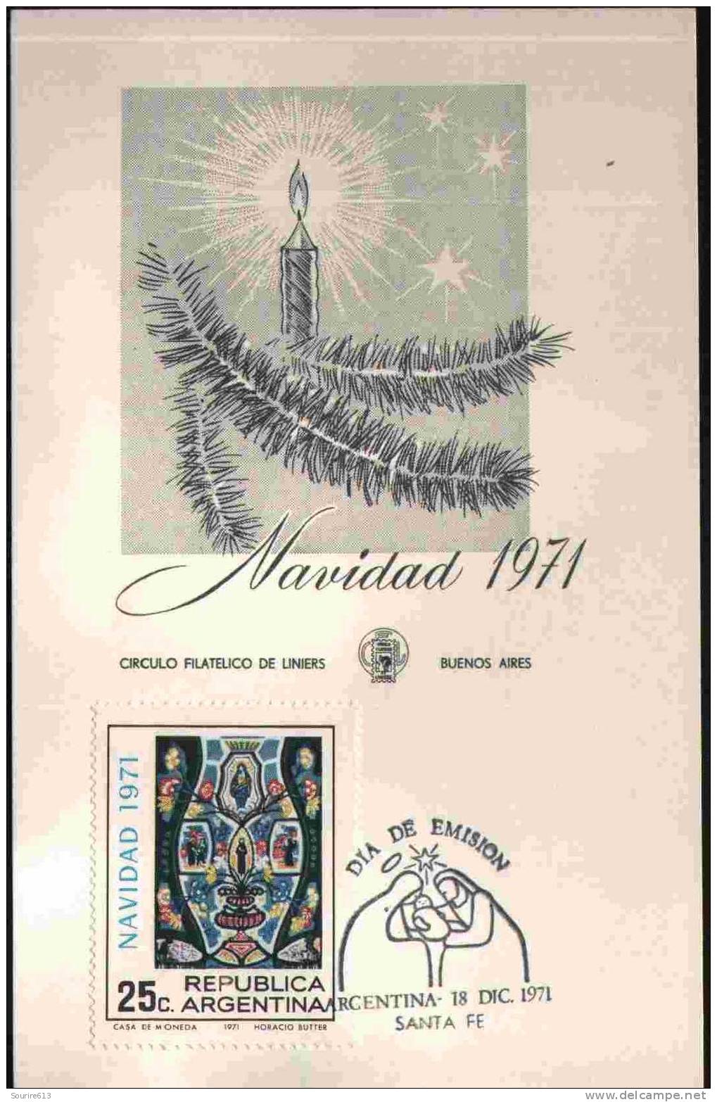 CPJ Argentine 1971 Tenture Horacio Butler Christ En Majesté  Fêtes Noël - Textil