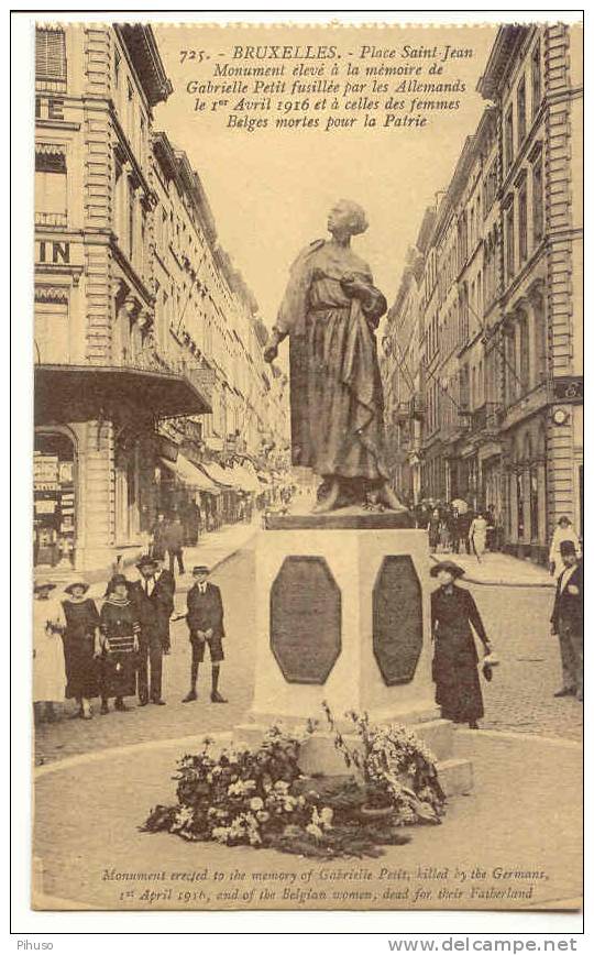 B1560  BRUXELLES-UCCLE : Place Saint Jean Avec Monument Gabriella Petit - Uccle - Ukkel