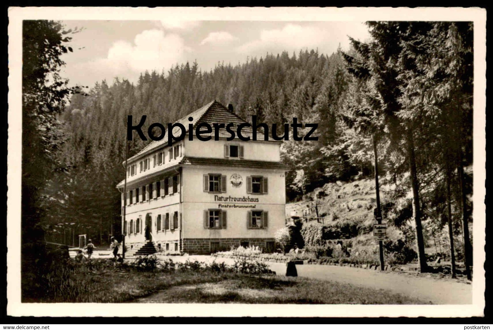 ÄLTERE POSTKARTE NATURFREUNDEHAUS FINSTERBRUNNERTAL BAHNSTATION KARLSTAL TELEFON SCHOPP Landstuhl Ansichtskarte AK - Landstuhl