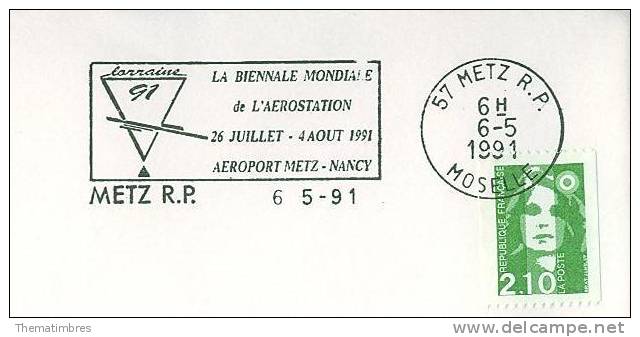 SD0027 Lorraine La Biennale Mondiale De L Aerostation Aeroport Triangle Flamme Metz RP 1991 - Mongolfiere