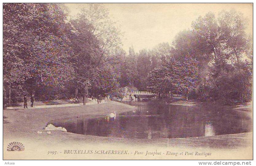 SCHAERBEEK = Parc Josaphat - Tang Et Pont Rustique - Carte Animée (Henri Georges  N° 3093) 1926 - Schaarbeek - Schaerbeek