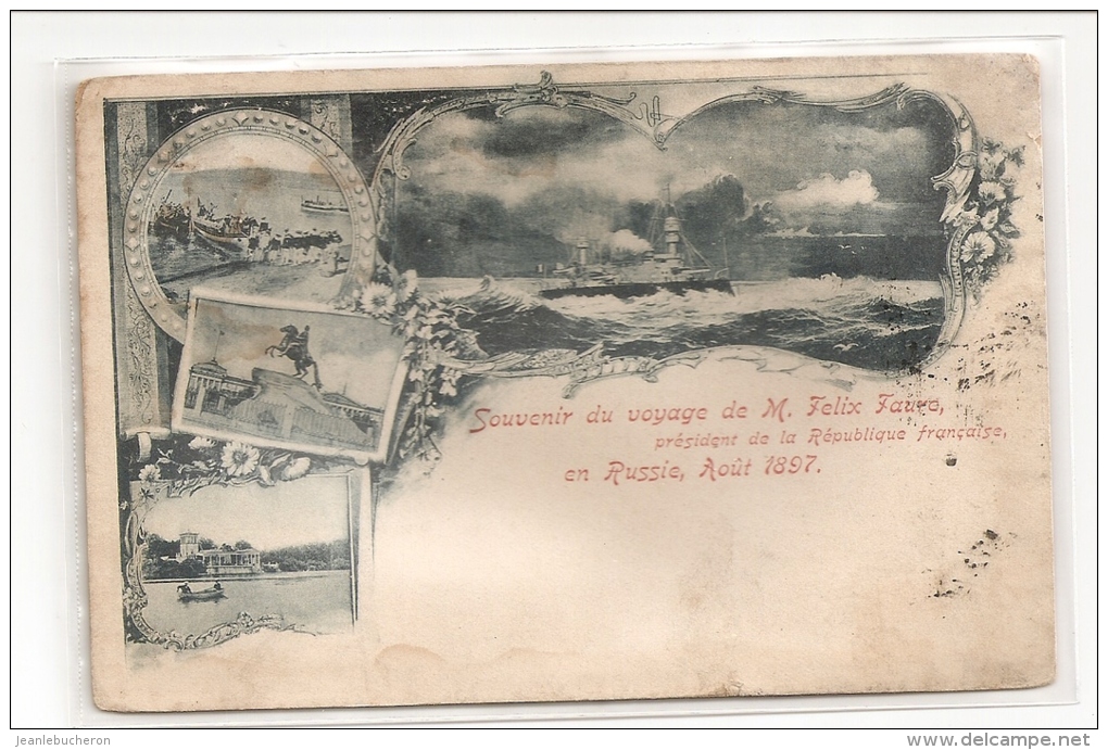 C.P.A   ( Voyage Felix FAURE En Russie 1897 Avec Timbre Au Verso - Carte  Rare ) - Evènements