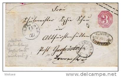 Wtb101/ WÜRTTEMBERG -  U 17 Mit Endersbach, Postablage Schnaith 1870 - Enteros Postales