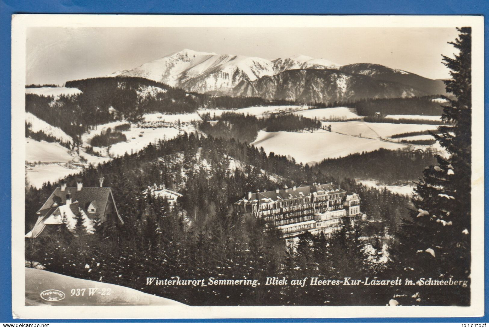 Österreich; Semmering, Heeres Kur Lazarett Im Schneeberg; 1942 - Semmering