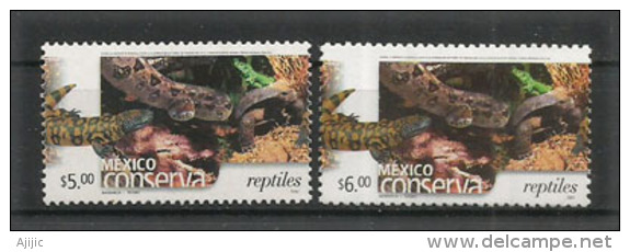 Mexique. Reptiles Et  Tortue Terrestre.  2 T-p  Neufs ** Quantite Limitée - Snakes