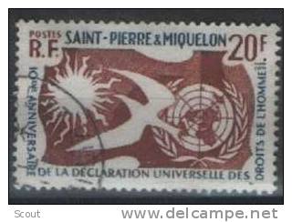 SAN PIERRE E MIQUELON - 1958 - 10° ANN. DELLA DICHIARAZIONE UNIV. DEI DIRITTI DELL´UOMO - YT 358 (°) - Altri & Non Classificati