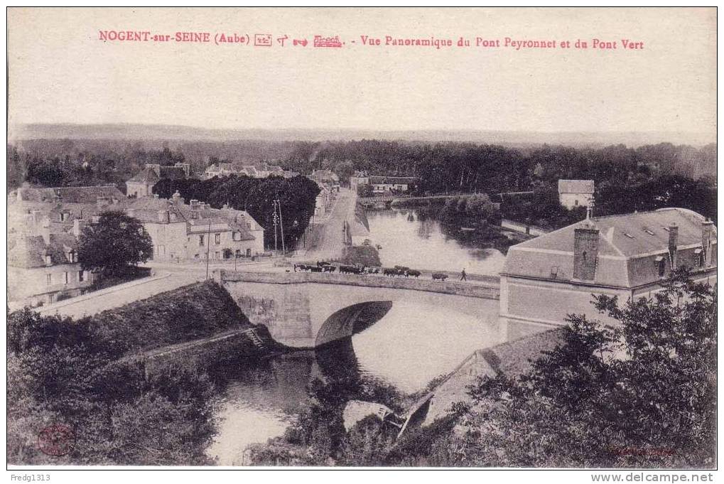 Nogent Sur Seine - Panorama Du Pont Peyronnet Et Pont Vert - Nogent-sur-Seine