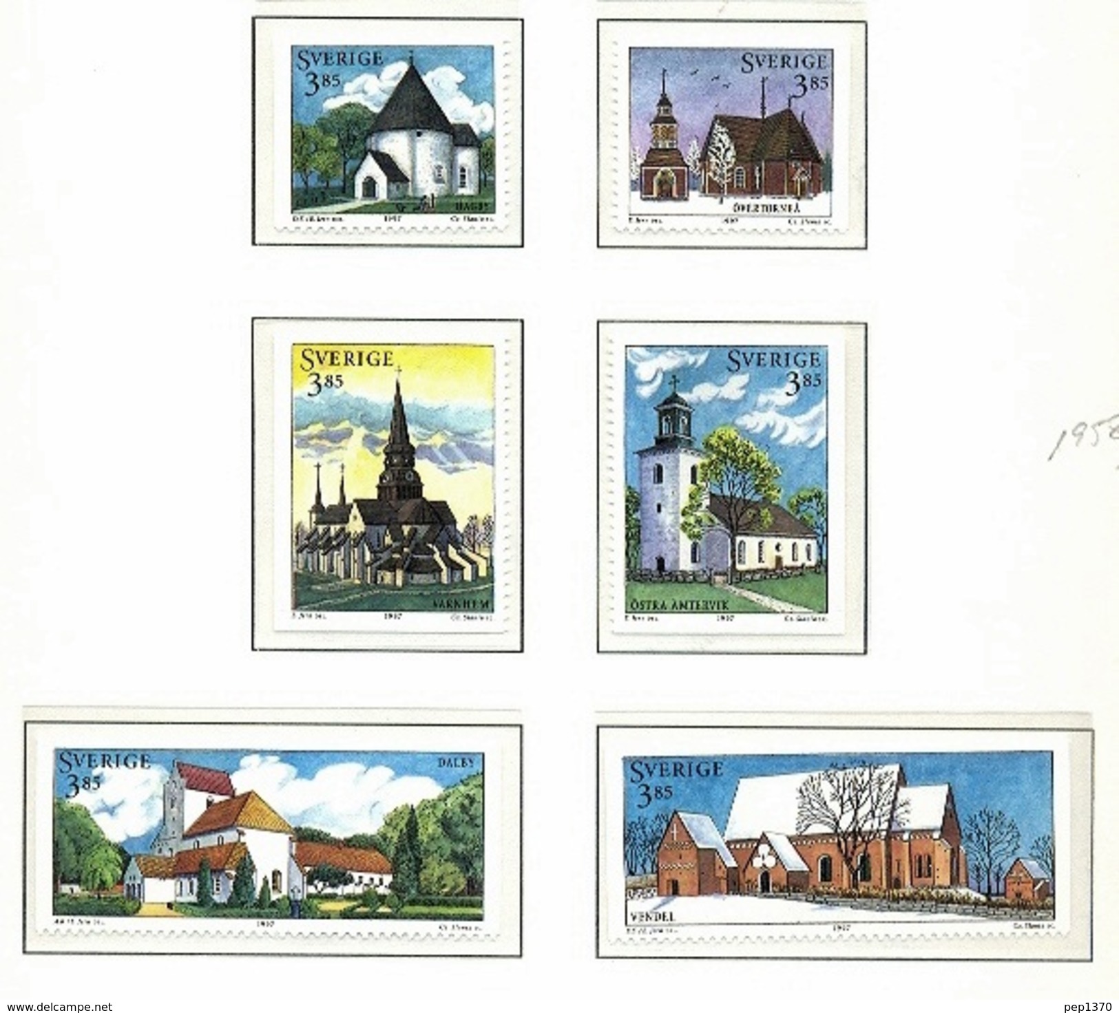 SUECIA 1997 - ARQUITECTURA - IGLESIAS - EGLISSES - CHURCHES - YVERT 1958-1963** - Unused Stamps