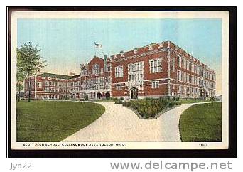 Jolie CP Ancienne Etats Unis D'Amérique Ohio Toledo Scott High School Collingwood Avenue - Ecole - écrite - Toledo