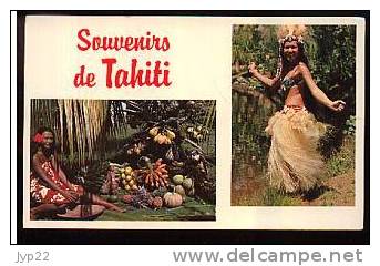Jolie CP Océanie Multivue Souvenirs De TAHITI MISS TAHITI 1964 Miss Lea AVAEMAI Et Fruits De Tahiti - écrite - Tahiti