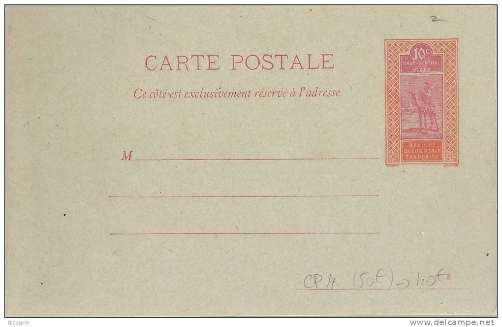Entier / Stationery / PSC - Haut Sénégal Et Niger - CP N°4 (état Neuf) - Cartas & Documentos