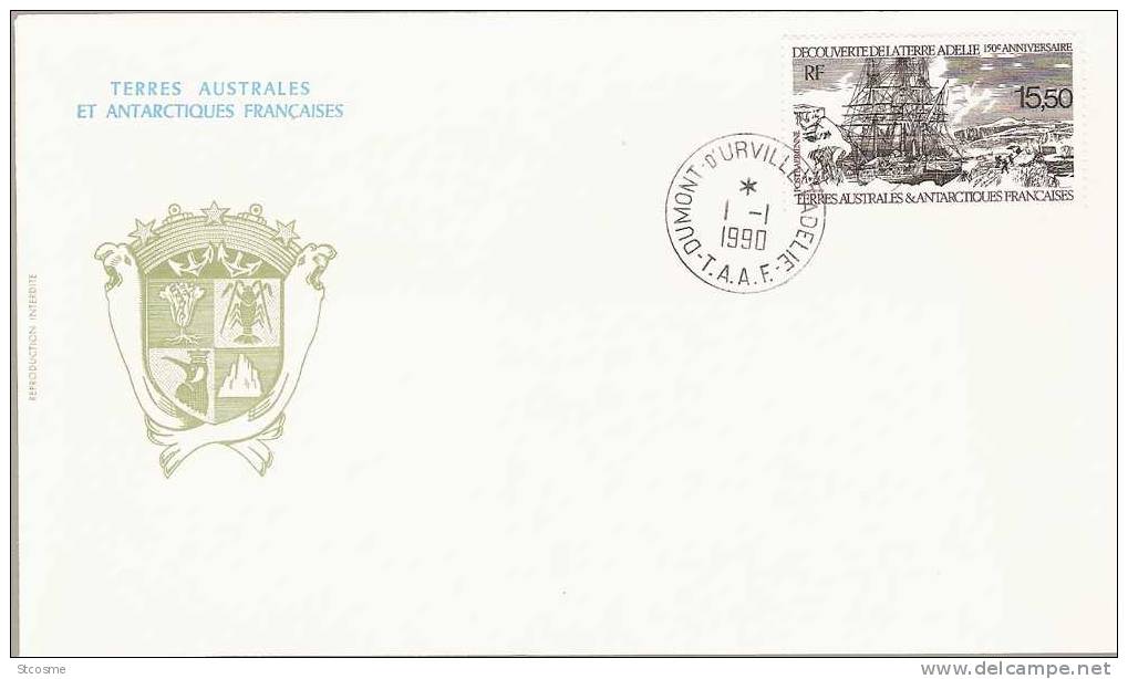 G633 - TAAF - PA 111 Sur Lettre En FDC 01/01/1990 à Dumont D'Urville / Terre Adélie - Covers & Documents