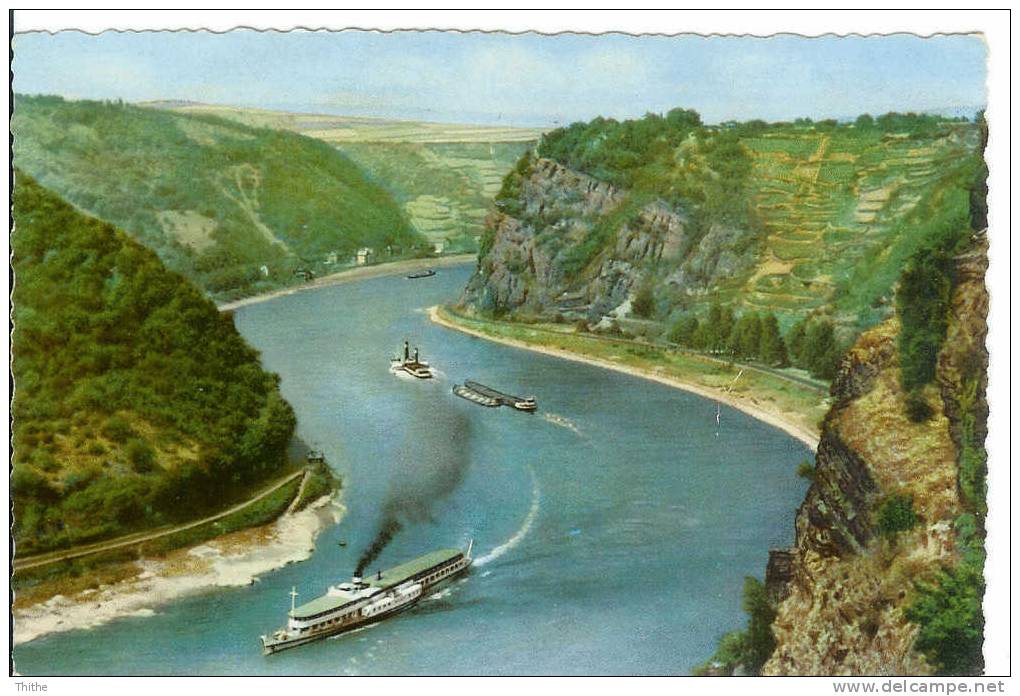 Der Rhein Im Felsental Der Loreley - Péniche - Loreley