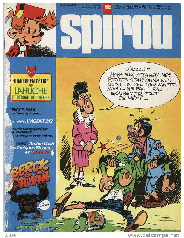 SPIROU N° 1952 Avec Une Couverture De BECK Avec Sammy + Mini-récit Documentaire Indiens Amérique Du Nord - Spirou Magazine