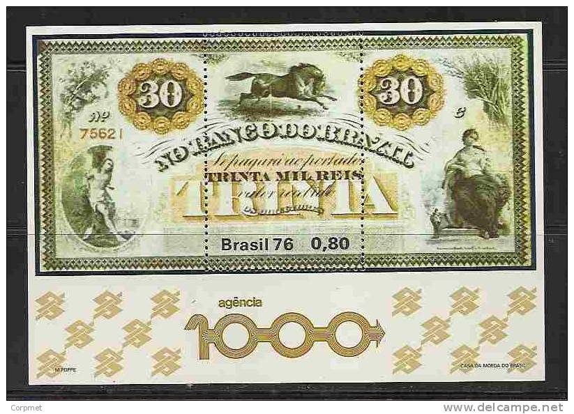 PAPER MONEY On STAMPS - BRAZIL SOUVENIR SHEET Yvert # 37 - MNH - Münzen