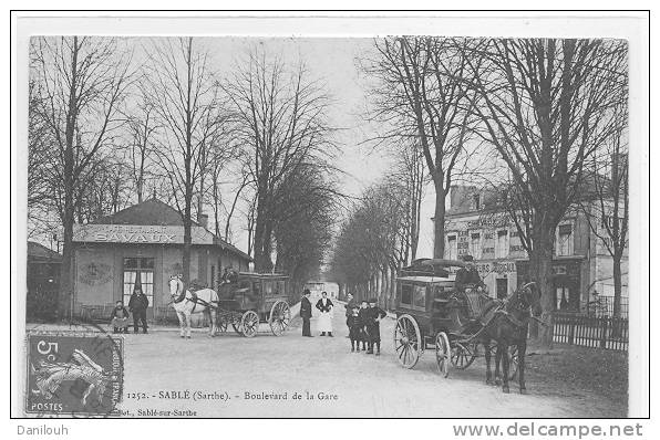 72  /FL/ SABLE, Boulevard De La Gare, N° 1252, ANIMEE ( + DILIGENCE), - Sable Sur Sarthe