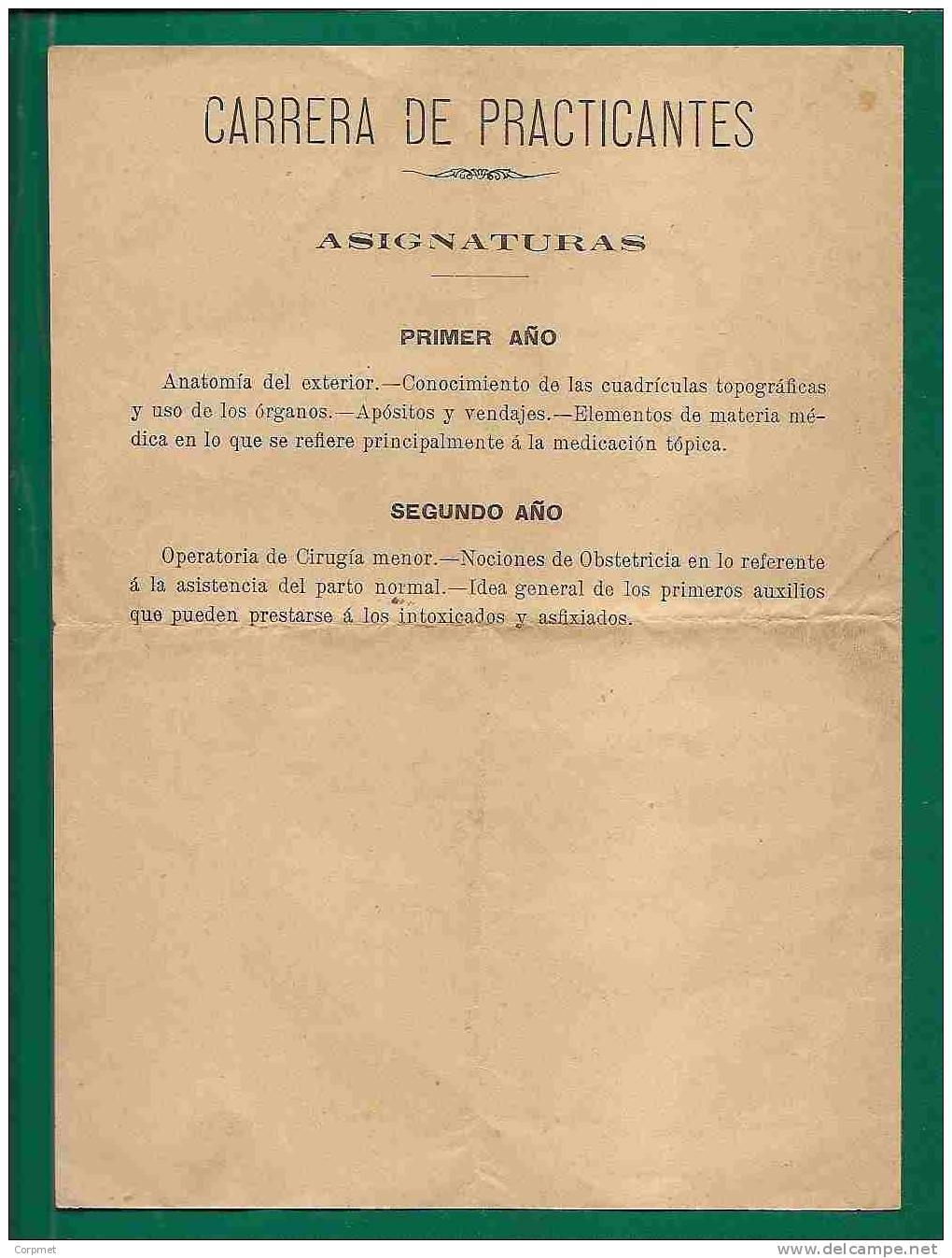 ESPAÑA - UNIVERSIDAD DE VALLADOLID - 1908 CARRERA DE PRACTICANTES - RESGUARDO DE MATRICULA Con SELLO FISCAL - Fiscaux