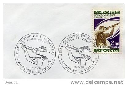 Andorre - JO Montréal - Yvert 256 /enveloppe Entière Oblitétation PJ - R 2774 - Used Stamps