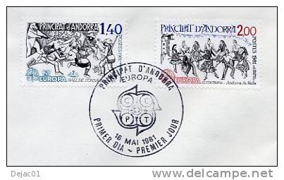 Andorre - Europa - Yvert 292/3 /enveloppe Entière Oblitétation PJ - R 2779 - Used Stamps