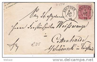 Ndp067/  NORDDEUTSCHER-POSTBEZIRK - Dresden 1870 Auf Aufbrauch GA U 55A (Sachsen) - Enteros Postales