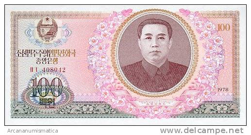 COREA DEL NORTE  100 WON 1.978 PLANCHA/UNC/SC  KM#22 B-351     DL-2562 - Korea, North