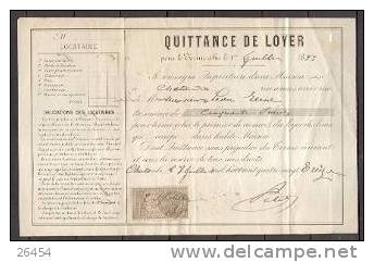 CHATOU   Quittance De Loyer   Le 8 Juillet 1893  Avec TIMBRE FISCAL - Sin Clasificación
