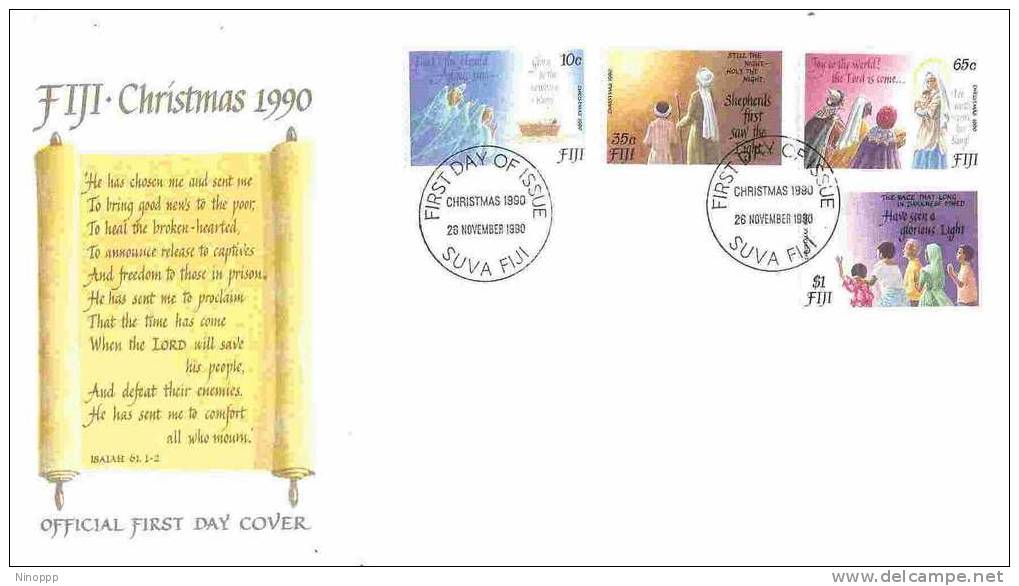 Fiji-1990 Christmas FDC - Fiji (1970-...)