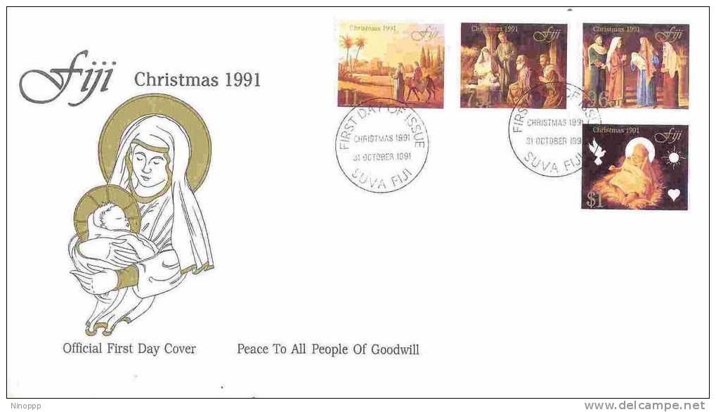 Fiji-1991 Christmas FDC - Fiji (1970-...)