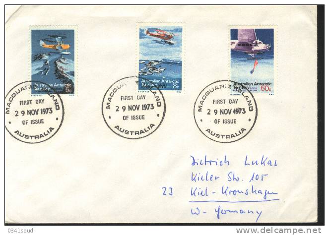 1973  Australia AAT   Macquarie  Pôle Sud  Polo Sud  South Pole  FDC - FDC