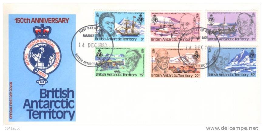 1980 BAT  FDC British Antartic  Faraday Base  Pôle Sud Polo Sud South Pole - FDC