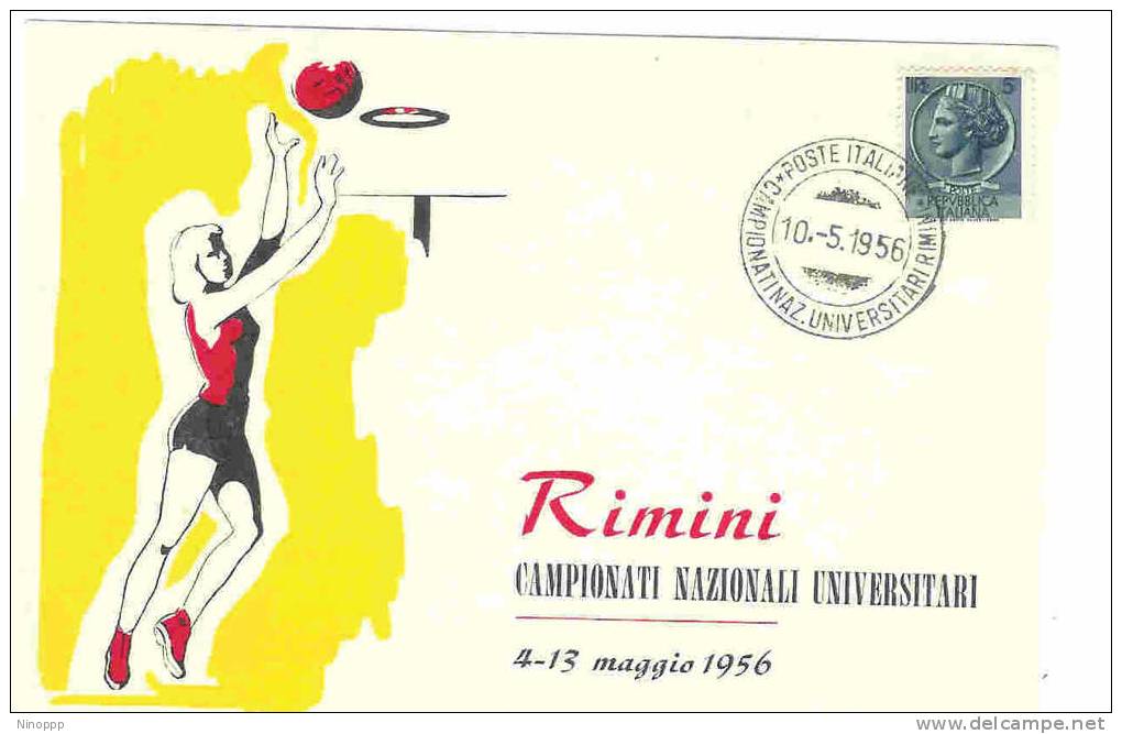 Italy-1956 Basketball University National Championship  Souvenir Card - Basket-ball