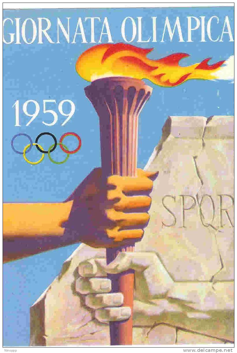 Italy-1959 Olympic Day Torch  Souvenir Card - Sommer 1960: Rom