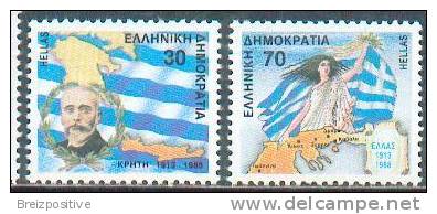 Grece Greece 1988 - 75 Ans De La Libération De La Crète Et Epire / 75 Years Of The Liberation Of Crete And Epire / MNH - WW1 (I Guerra Mundial)