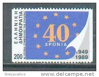 Grece Greece 1989 - 40 Ans Du Conseil De L´Europe/40 Years Of European Council - MNH - Institutions Européennes