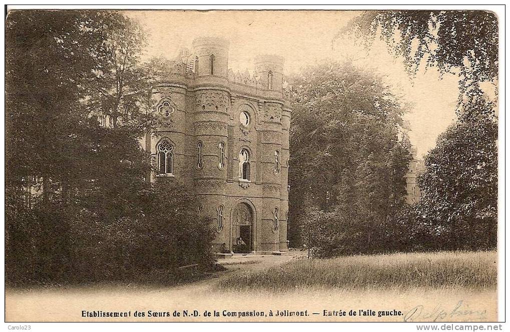 JOLIMONT  :  ETABLISSEMENT DES SOEURS DE N. - D. DE LA COMPASSION - ENTREE DE L´AILE GAUCHE - La Louvière